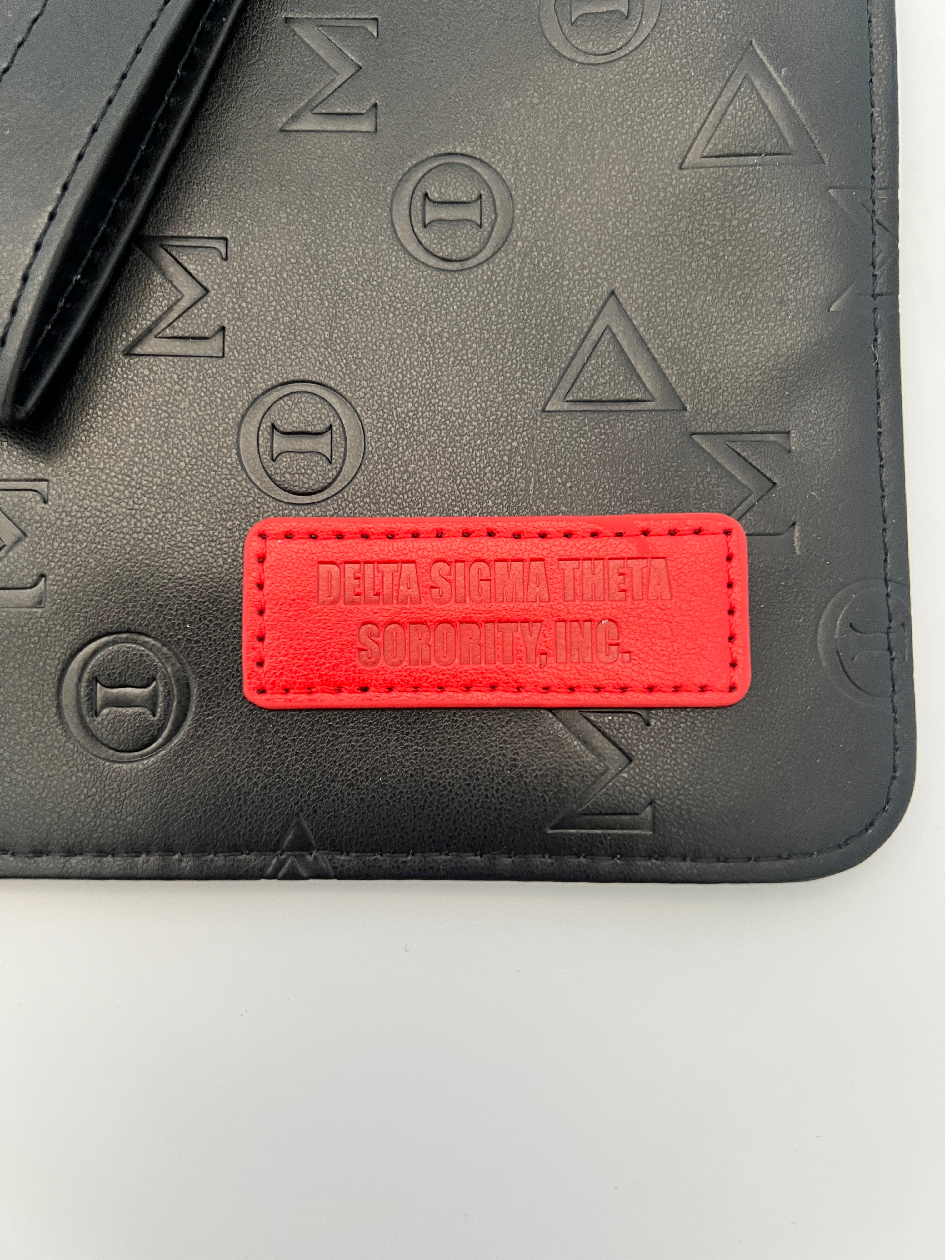 Delta Sigma Theta Black Vegan Leather Wristlet - Image 8